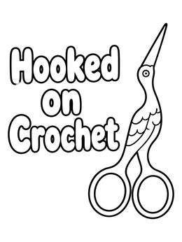 Free printable Stork Scissors And Hooked On Crochet coloring page