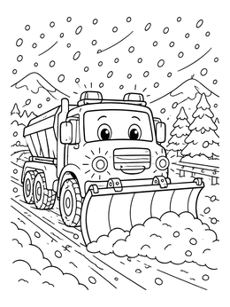 Free printable Friendly Snowplow In A Blizzard coloring page