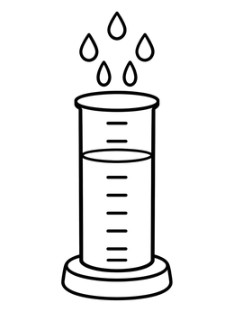 Free printable Rain Gauge Measuring Raindrops coloring page