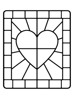 Free printable Mosaic Heart Urban Wall Art coloring page