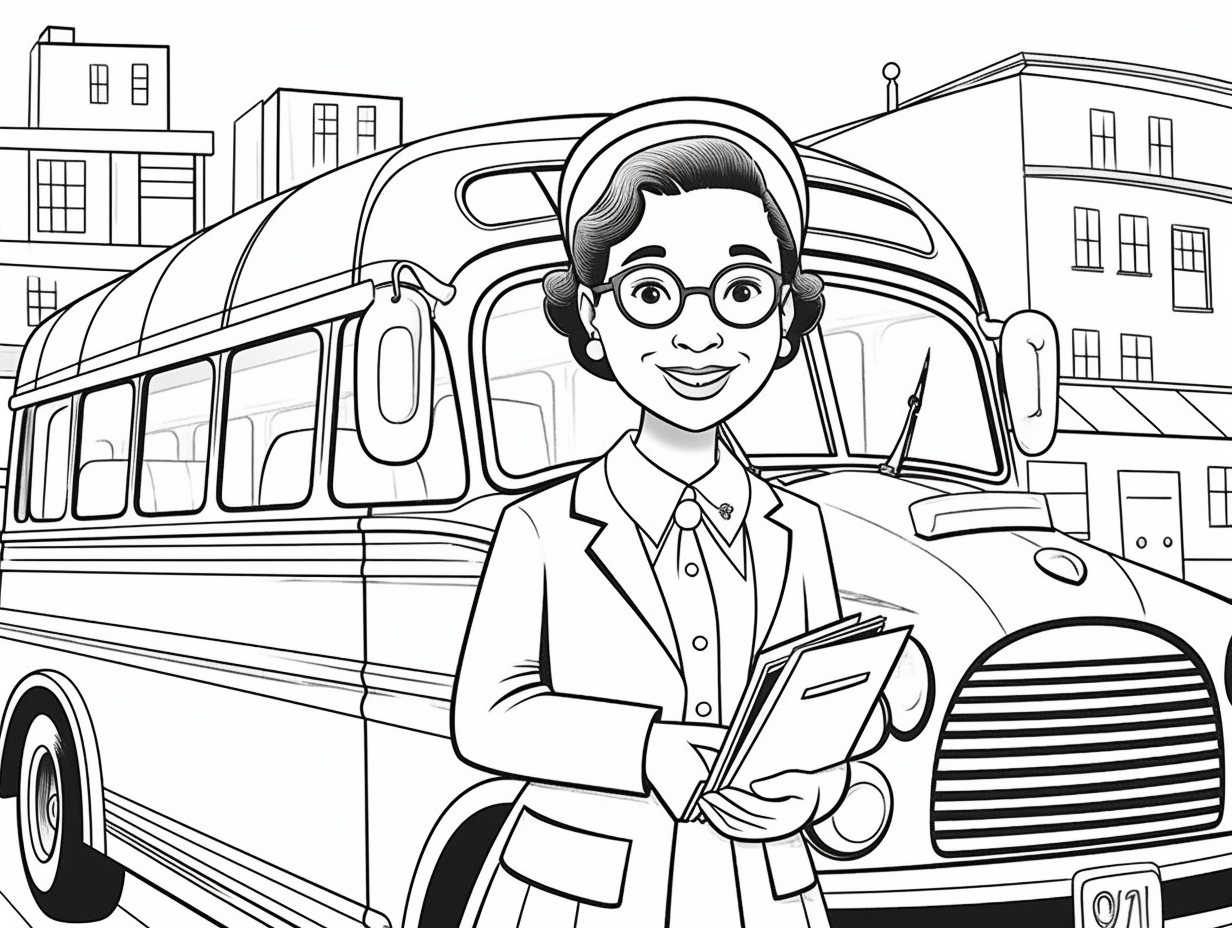 Strength Of Rosa Parks Coloring - Coloring Page