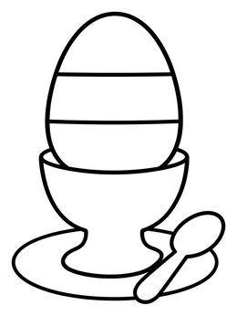 Free printable Striped Easter Egg In Cup coloring page