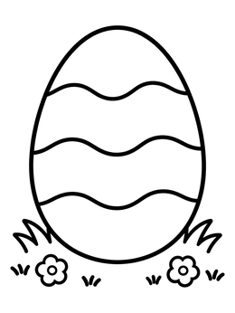Free printable Striped Easter Egg In Grass coloring page