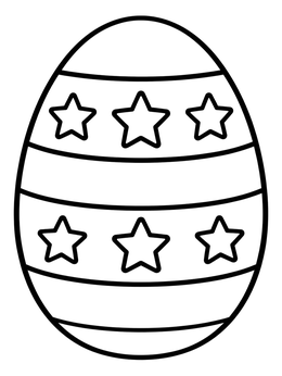 Free printable Striped Easter Egg With Stars coloring page