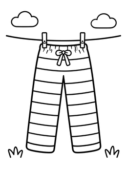 Free printable Striped Pants On Clothesline coloring page