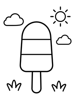 Free printable Striped Popsicle On A Sunny Day coloring page