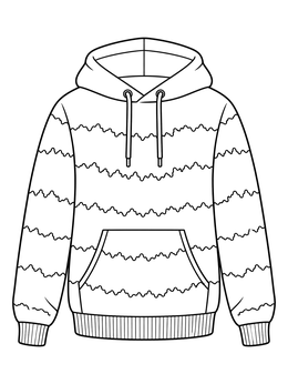 Free printable Striped Tie Dye Hooded Sweatshirt coloring page
