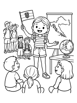 Free printable Student Presentation About Croatia coloring page