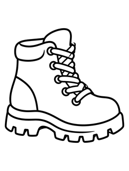 Free printable Sturdy Rugged Hiking Boot coloring page