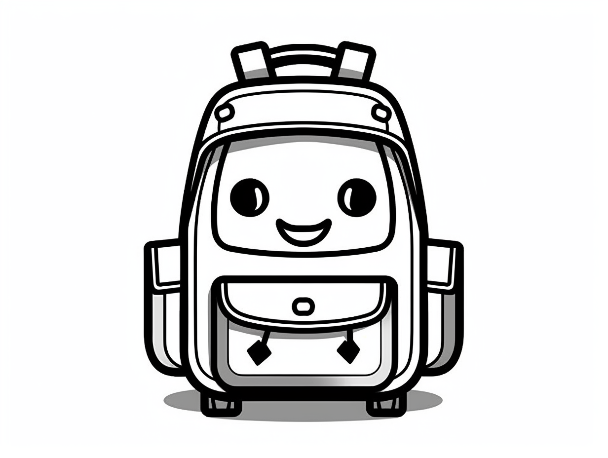 Stylish Backpack Coloring Page - Coloring Page