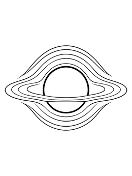 Free printable Stylized Black Hole Accretion Disk coloring page