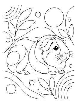 Free printable Stylized Guinea Pig In Loaf Pose coloring page
