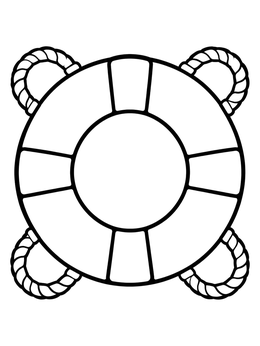 Free printable Classic Striped Lifebuoy Float coloring page