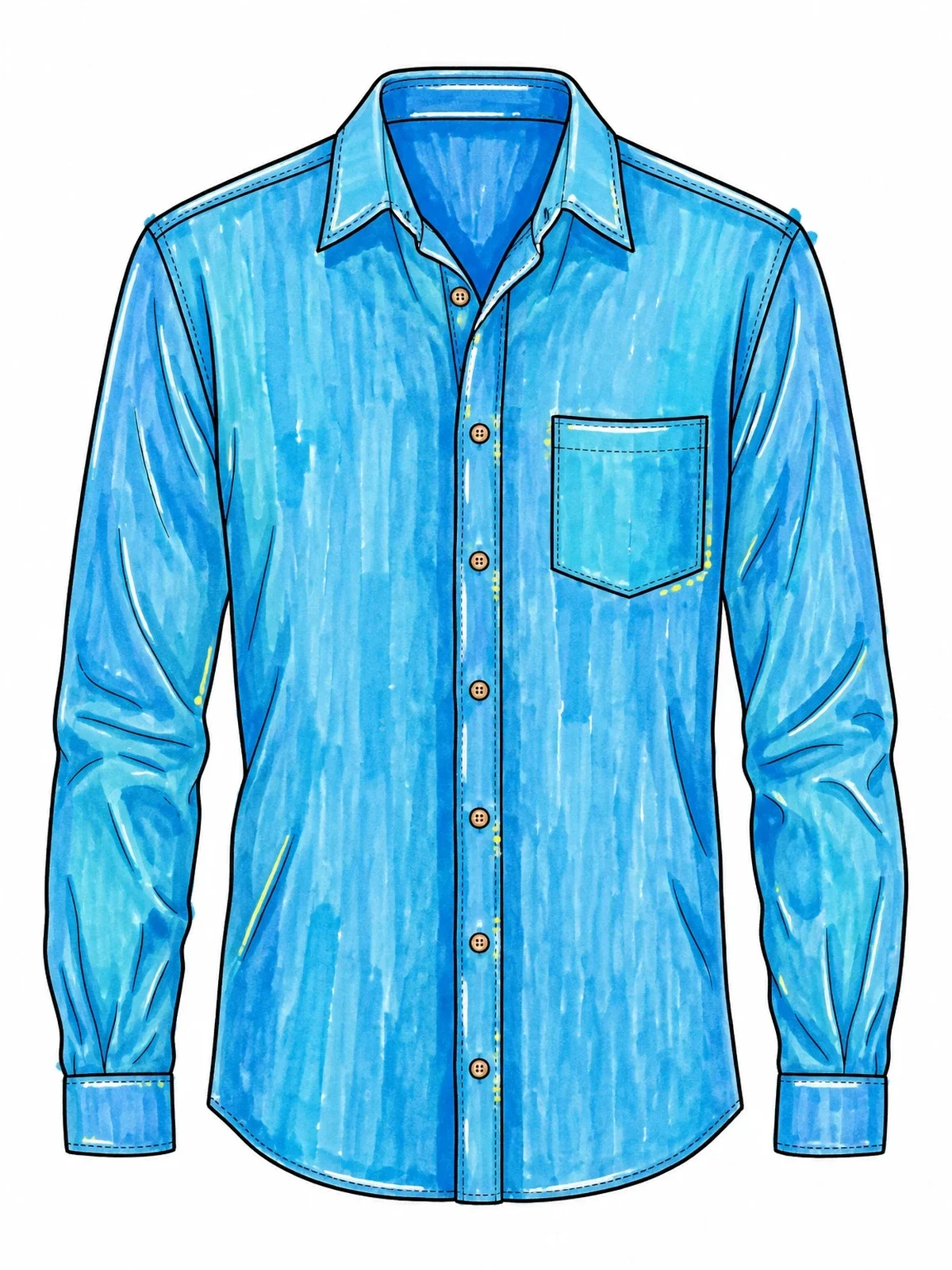 Colored example of the Casual Button Down Linen Shirt coloring page