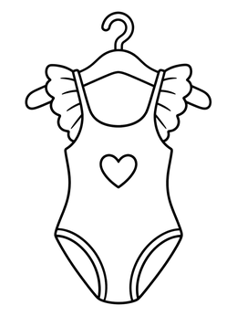 Free printable Ruffled Swimsuit On A Hanger coloring page