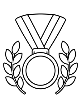 Free printable Champion Medal With Laurel Wreath coloring page