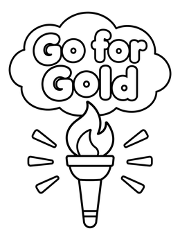 Free printable Go For Gold Sports Torch coloring page