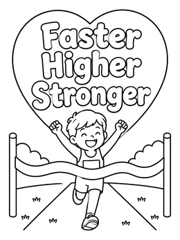 Free printable Young Runner Winning The Race coloring page