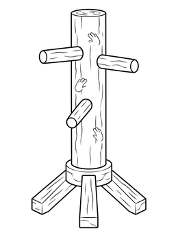 Free printable Martial Arts Wooden Training Dummy coloring page