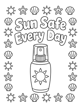 Free printable Sun Safe Every Day Spray Bottle coloring page