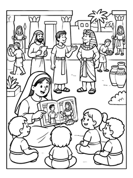 Free printable Bible Story Time About Joseph coloring page