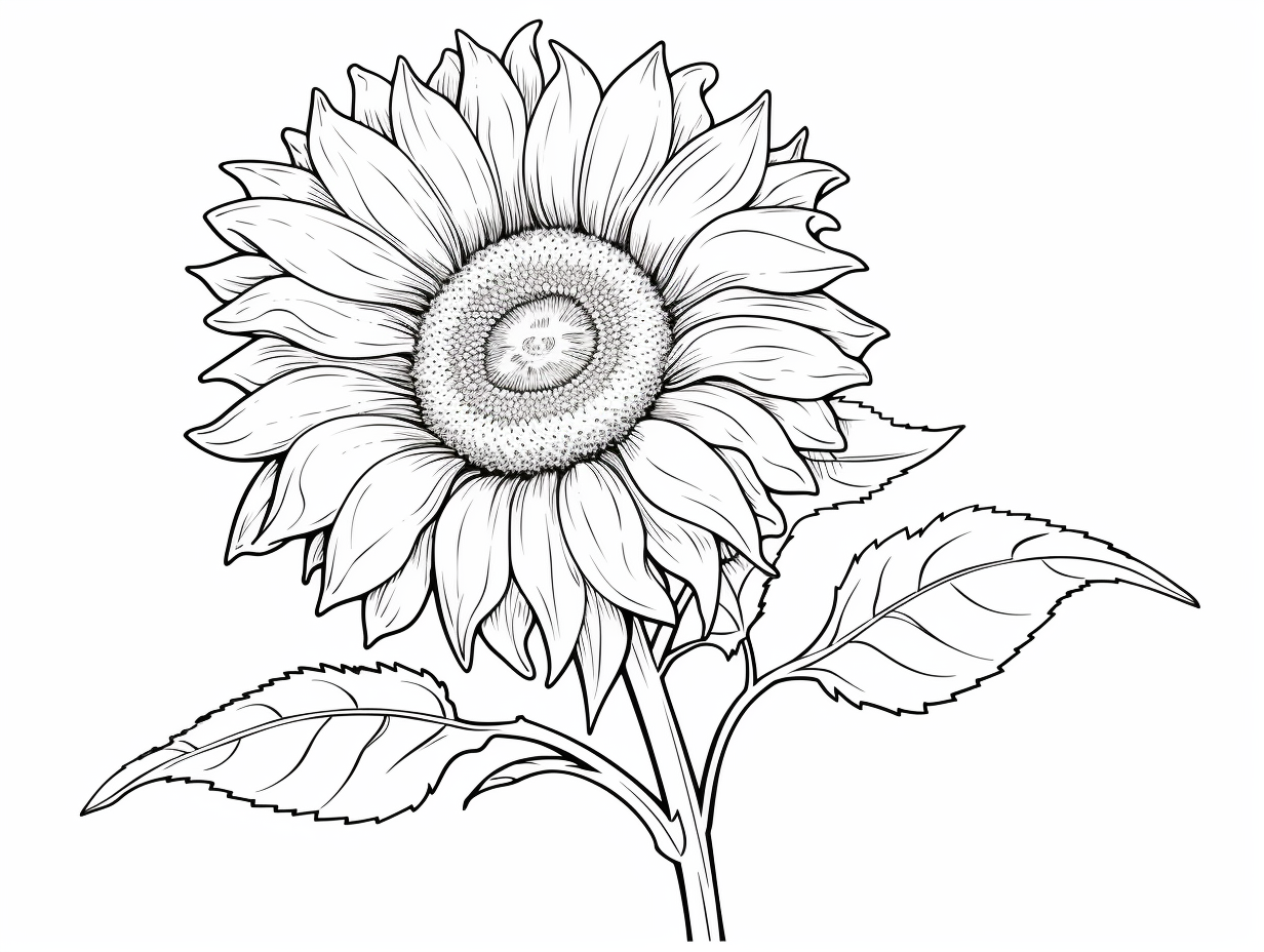 Sunflower Coloring For All Ages - Coloring Page