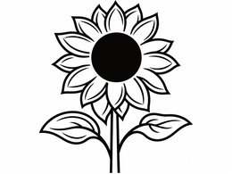 Sunflower Drawing For Coloring - Coloring Page