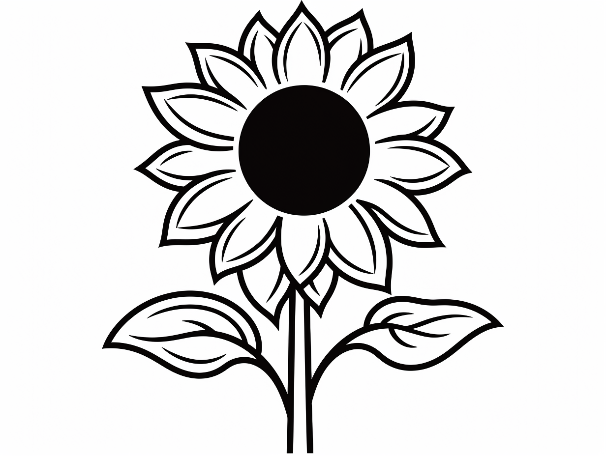 Sunflower Coloring Fun For Kids - Coloring Page