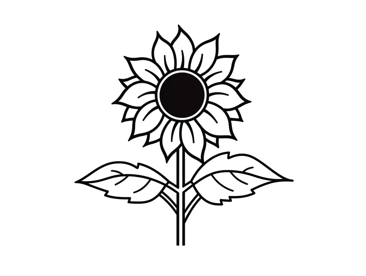 Sunflower Picture To Color - Coloring Page