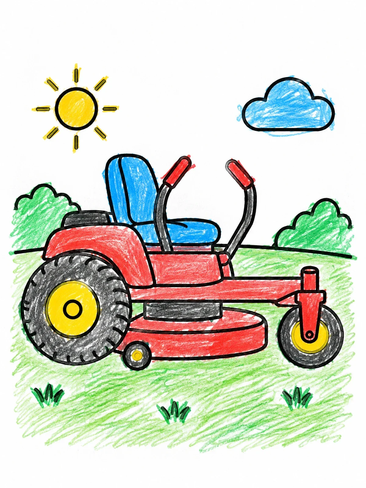 Colored example of the Sunny Zero Turn Lawn Mower coloring page