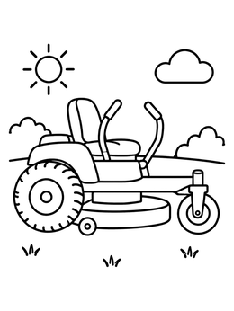 Free printable Sunny Zero Turn Lawn Mower coloring page