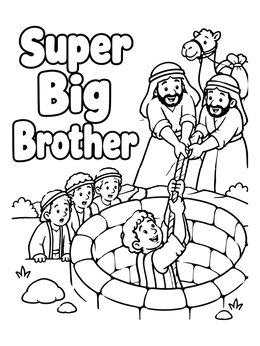 Free printable Super Big Brother Joseph At Well coloring page
