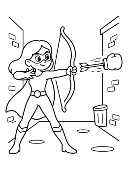 Free printable Superhero Archer With Boxing Glove Arrow coloring page