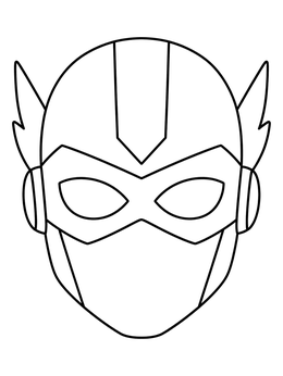 A superhero helmet on this blank faces coloring page ready for custom facial features.