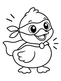 Free printable Superhero Rubber Ducky With Cape coloring page