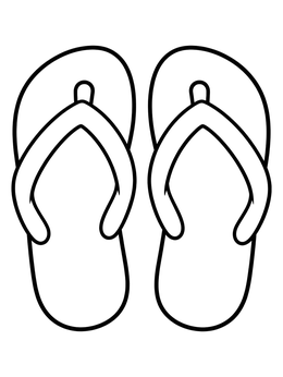Free printable Pair Of Beach Flip Flops coloring page