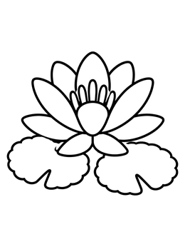 Free printable Blooming Water Lily With Pads coloring page