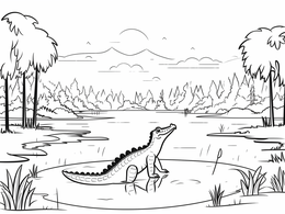 Swamp Wonderland Coloring - Coloring Page