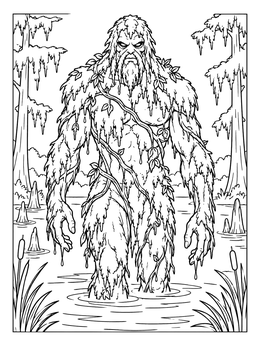 Free printable Swamp Monster In The Bayou coloring page