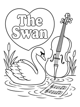 Free printable The Swan And Classical Cello coloring page
