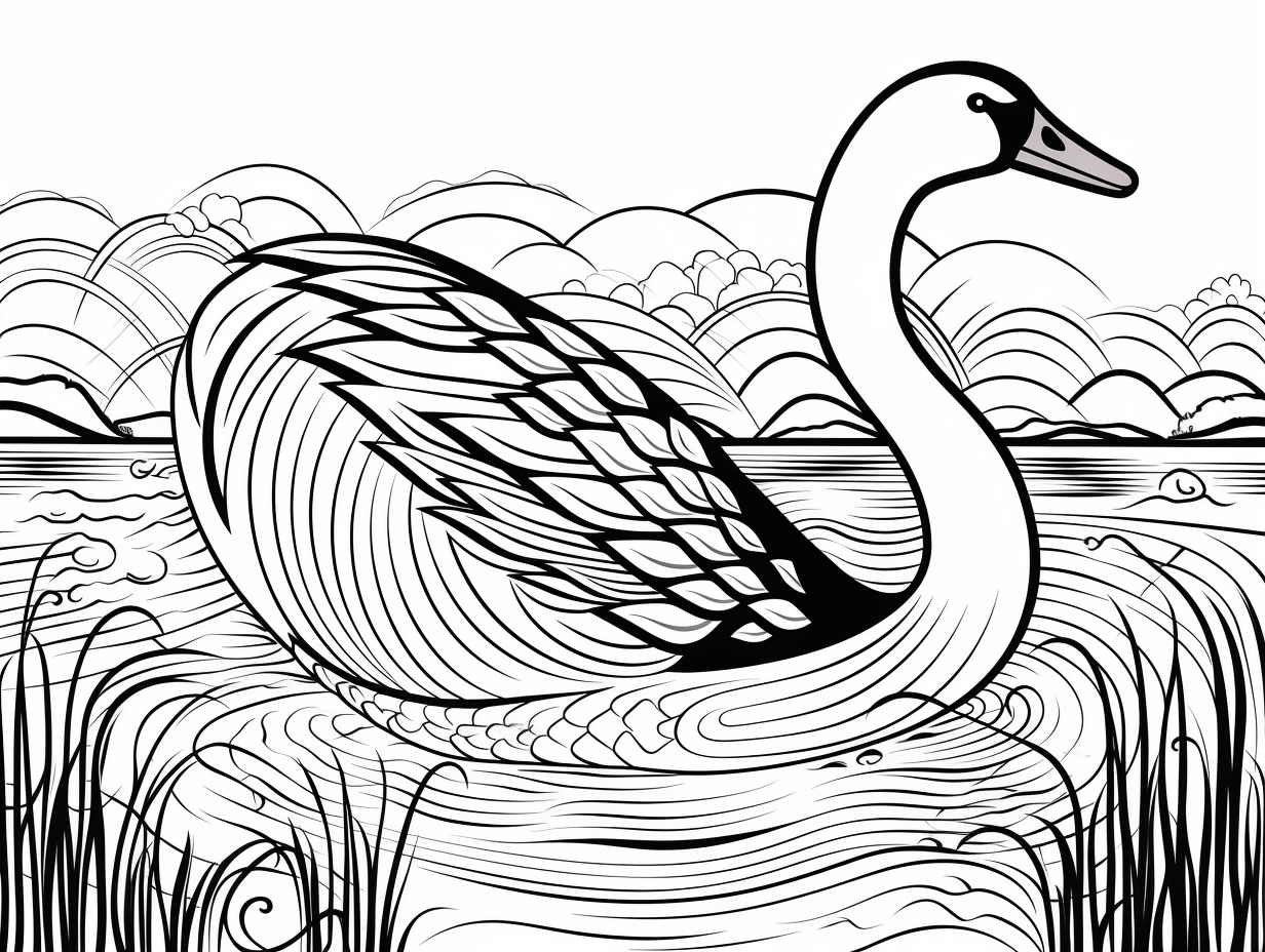 Swan Inspired Adult Coloring Coloring Page 6760