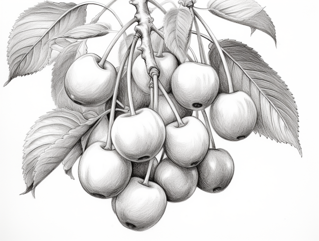 Sweet Cherry Coloring For Adults - Coloring Page