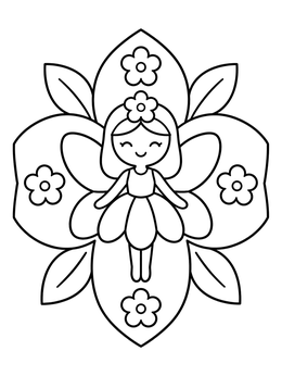 Free printable Sweet Flower Fairy In Bloom coloring page
