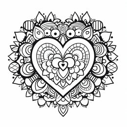 Free printable Sweet Heart Coloring For Kids coloring page