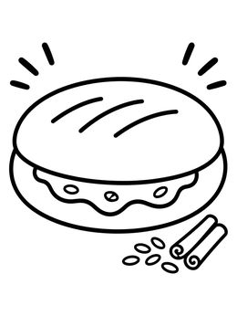 Free printable Sweet Korean Hotteok Pancake coloring page