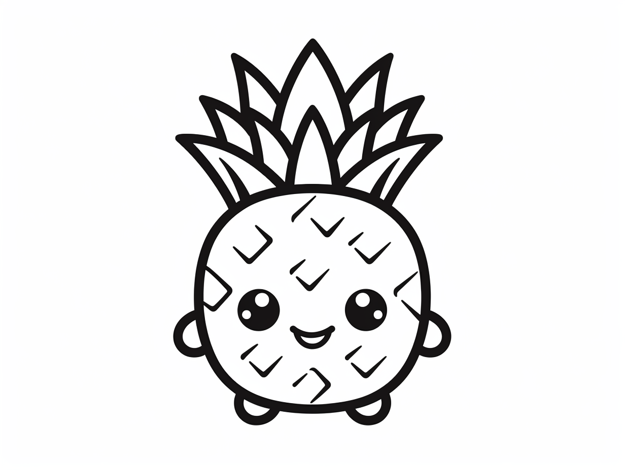 Sweet Pineapple Coloring Activity - Coloring Page