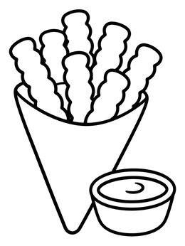 Free printable Sweet Potato Crinkle Fries In Cone coloring page