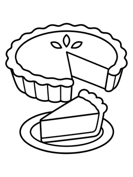 Free printable Sweet Potato Pie And Slice coloring page