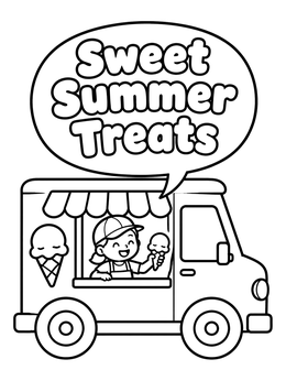 Free printable Sweet Summer Treats Ice Cream Truck coloring page