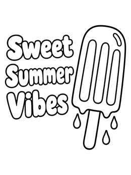 Free printable Sweet Summer Vibes Popsicle coloring page